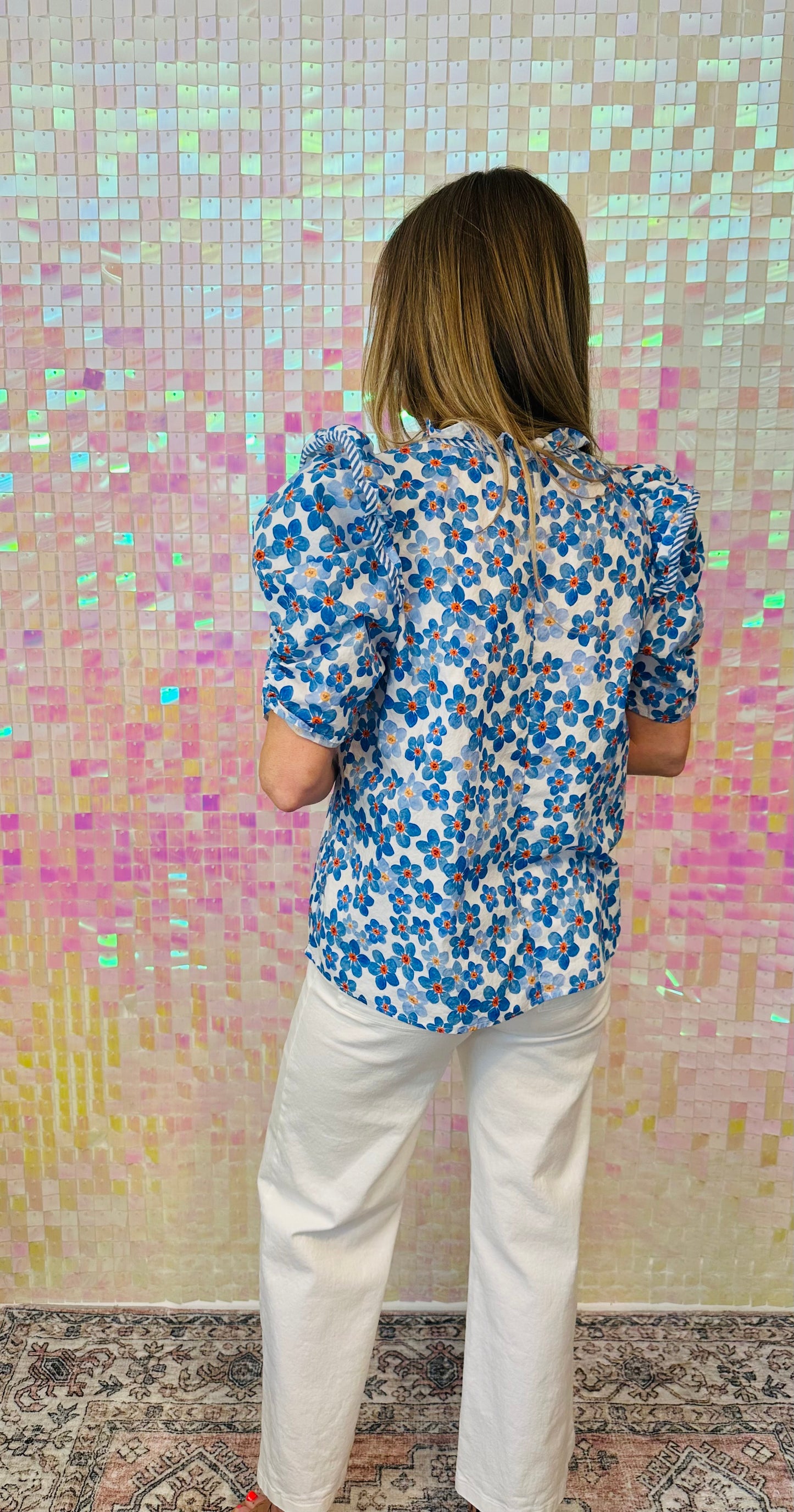 Blue Floral Top