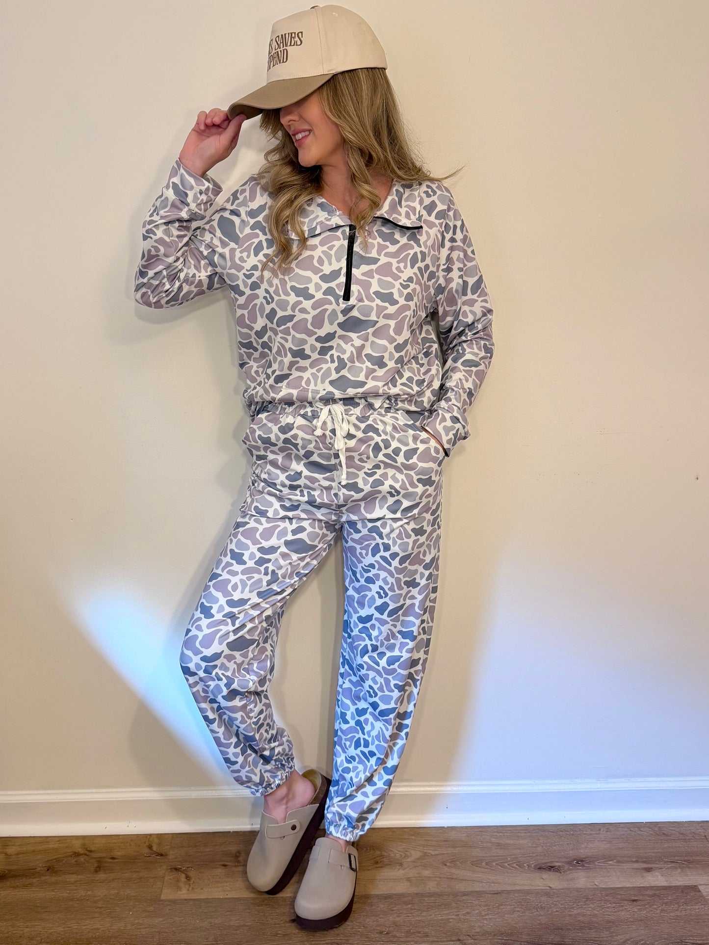 Camo Printed Half Zip Pullover