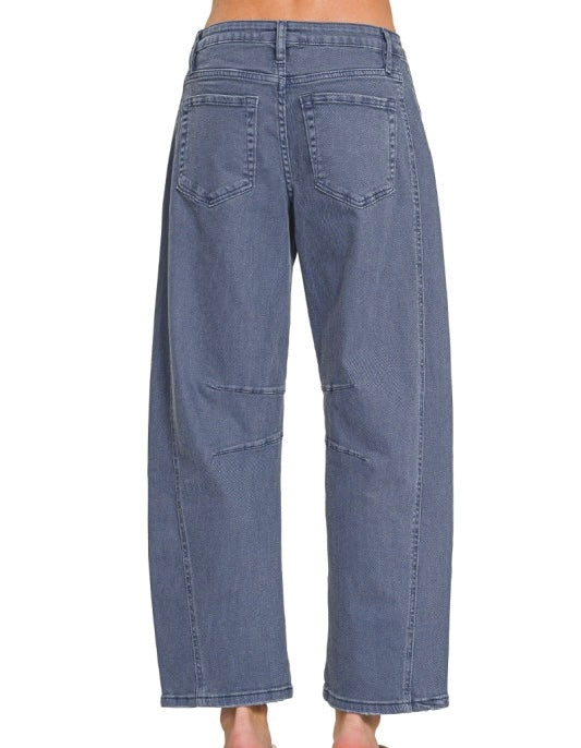 Barrel Leg Denim - Navy