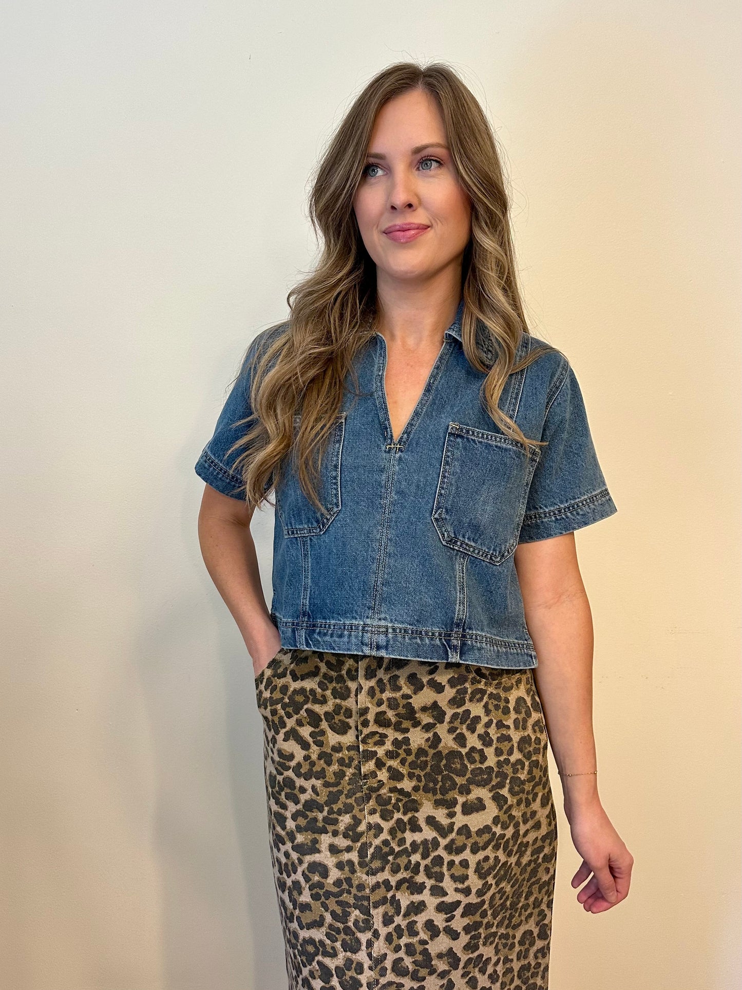 Cropped Denim Top