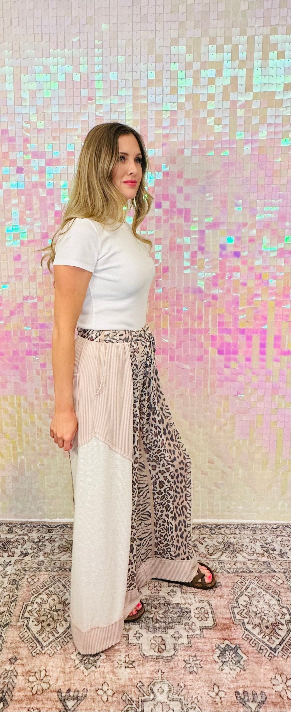 Animal Print Drawstring Pants