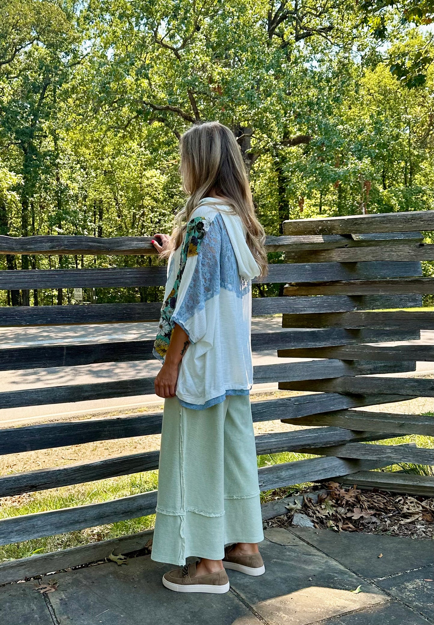 Oversized Peace Patch Top