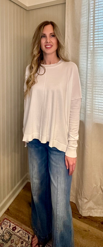 White Long Sleeve Sweater