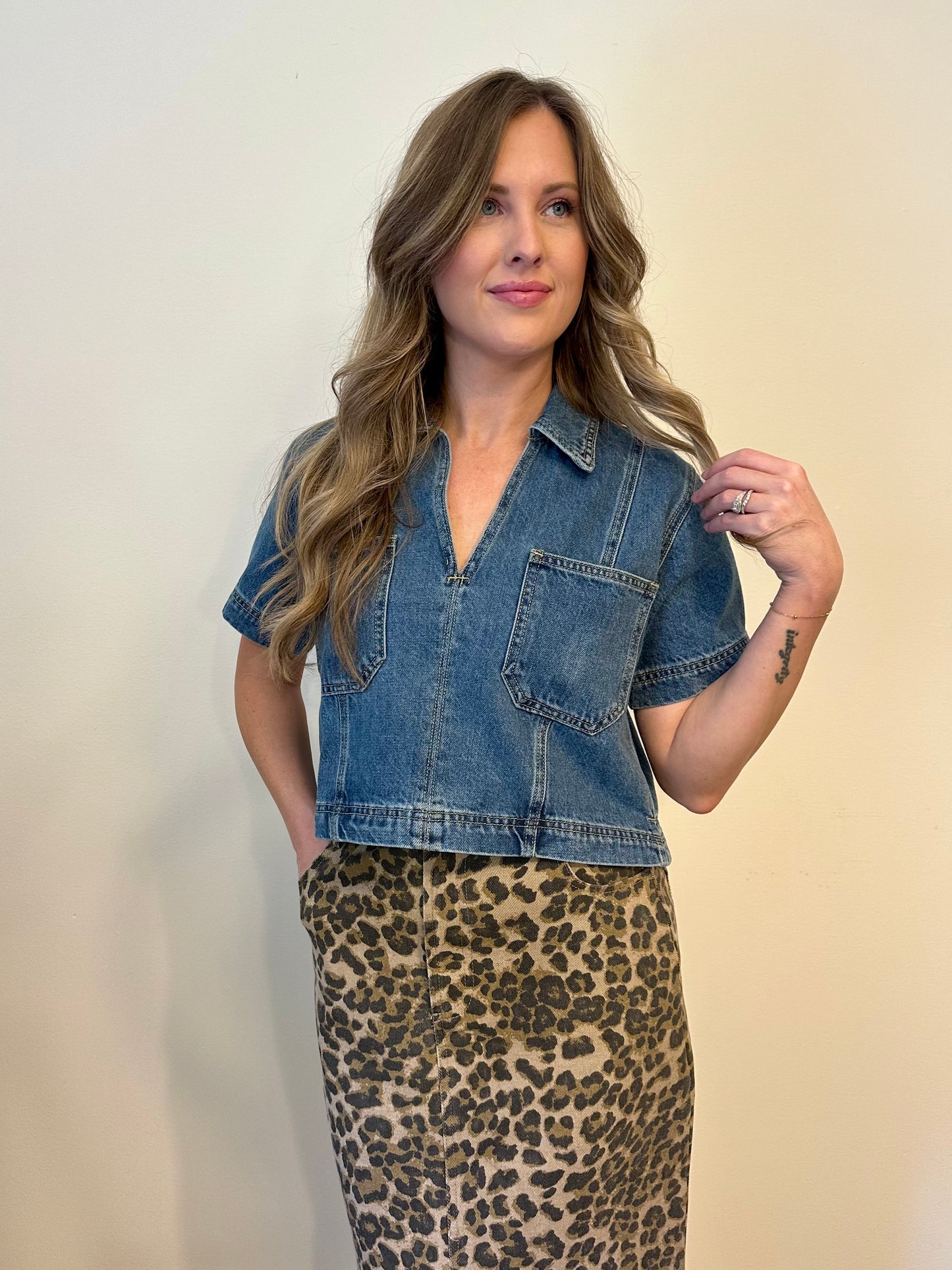 Cropped Denim Top