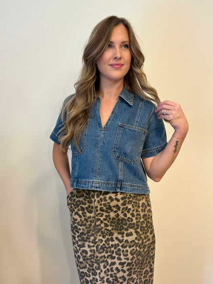 Cropped Denim Top