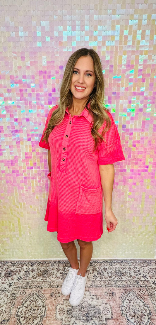 BiBi Dip Dye Mineral Washed Knit Dress