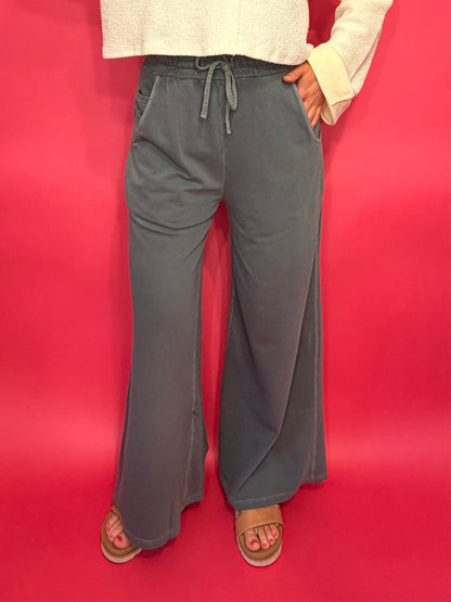 French Terry Pants - Ash Jade
