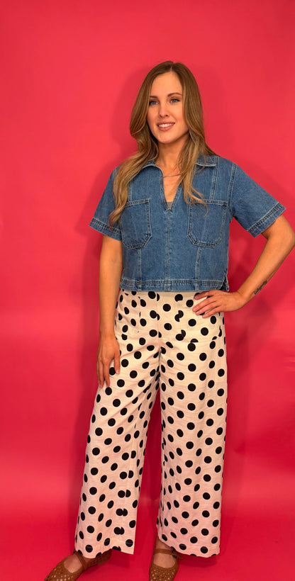 Polka Dot Wide Leg Pant