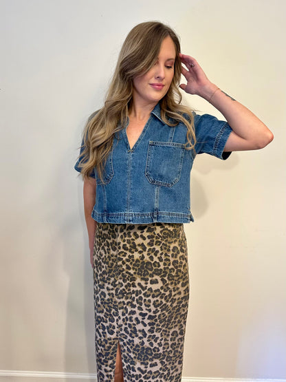 Cropped Denim Top