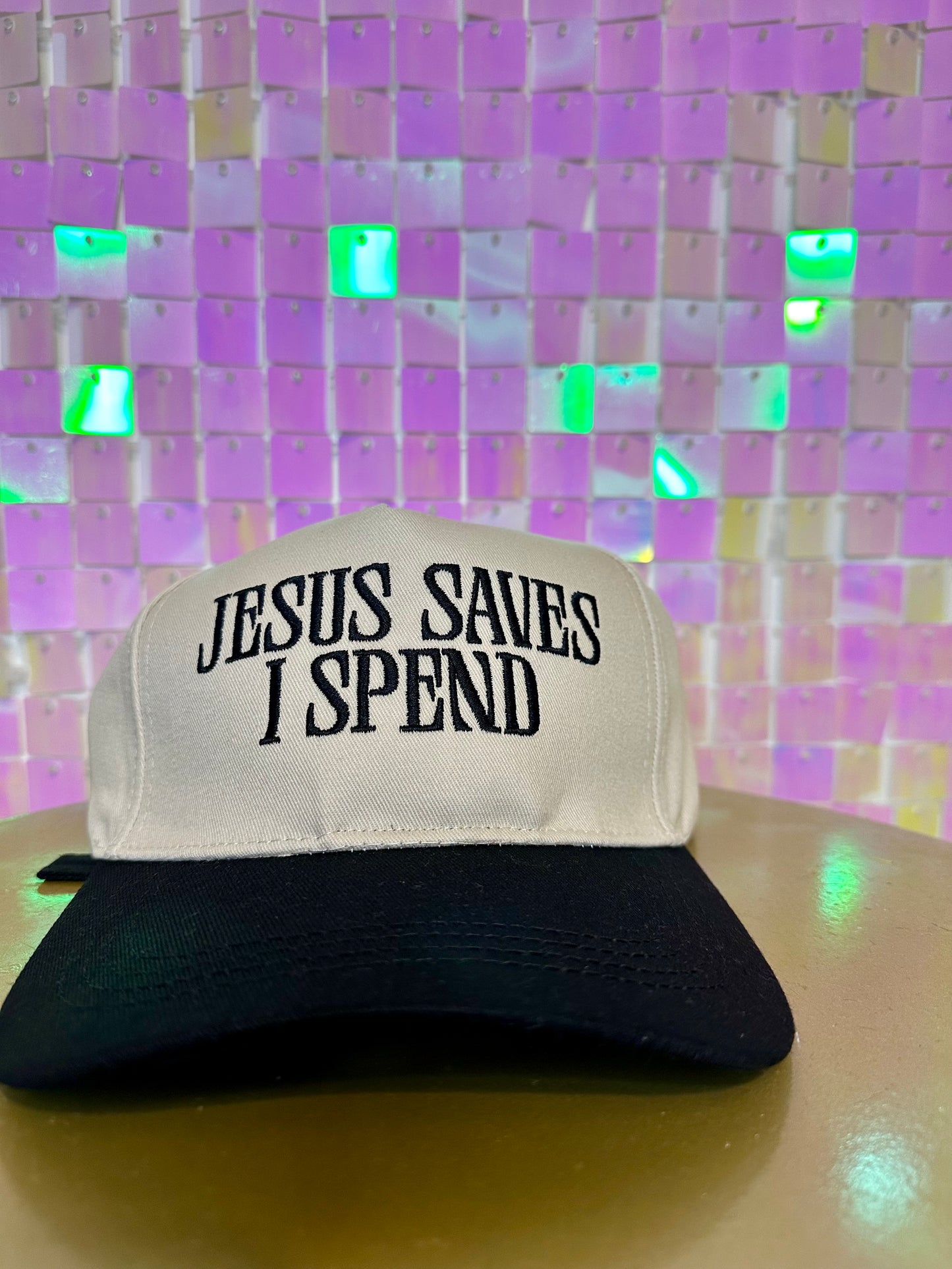 Jesus Saves I Spend Hat - Black