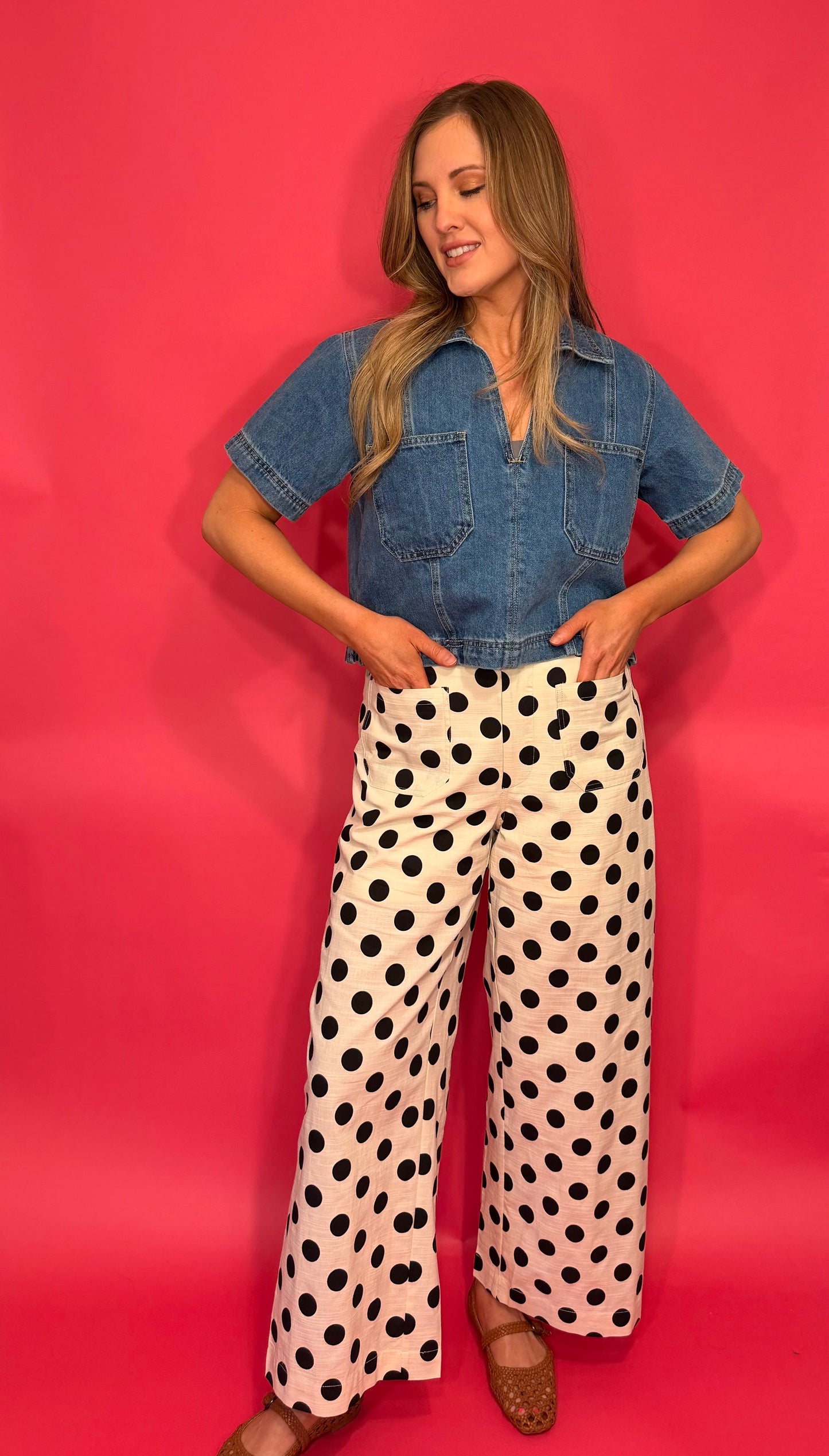 Polka Dot Wide Leg Pant