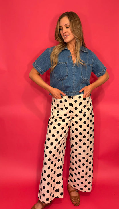 Polka Dot Wide Leg Pant