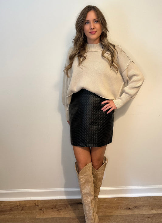 Faux Leather MIni Skirt - Black