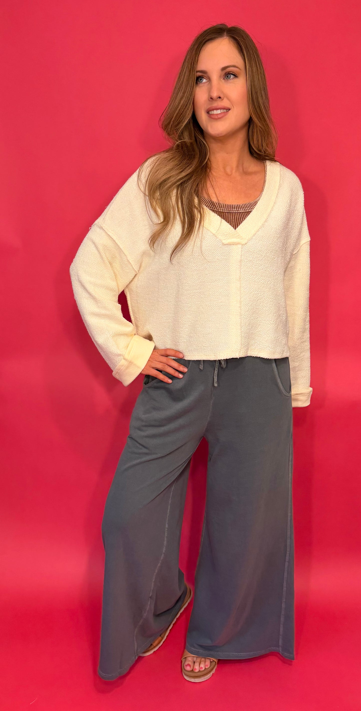 French Terry Pants - Ash Jade