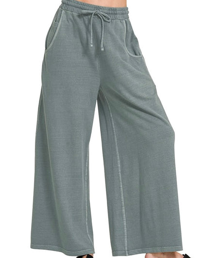 French Terry Pants - Ash Jade