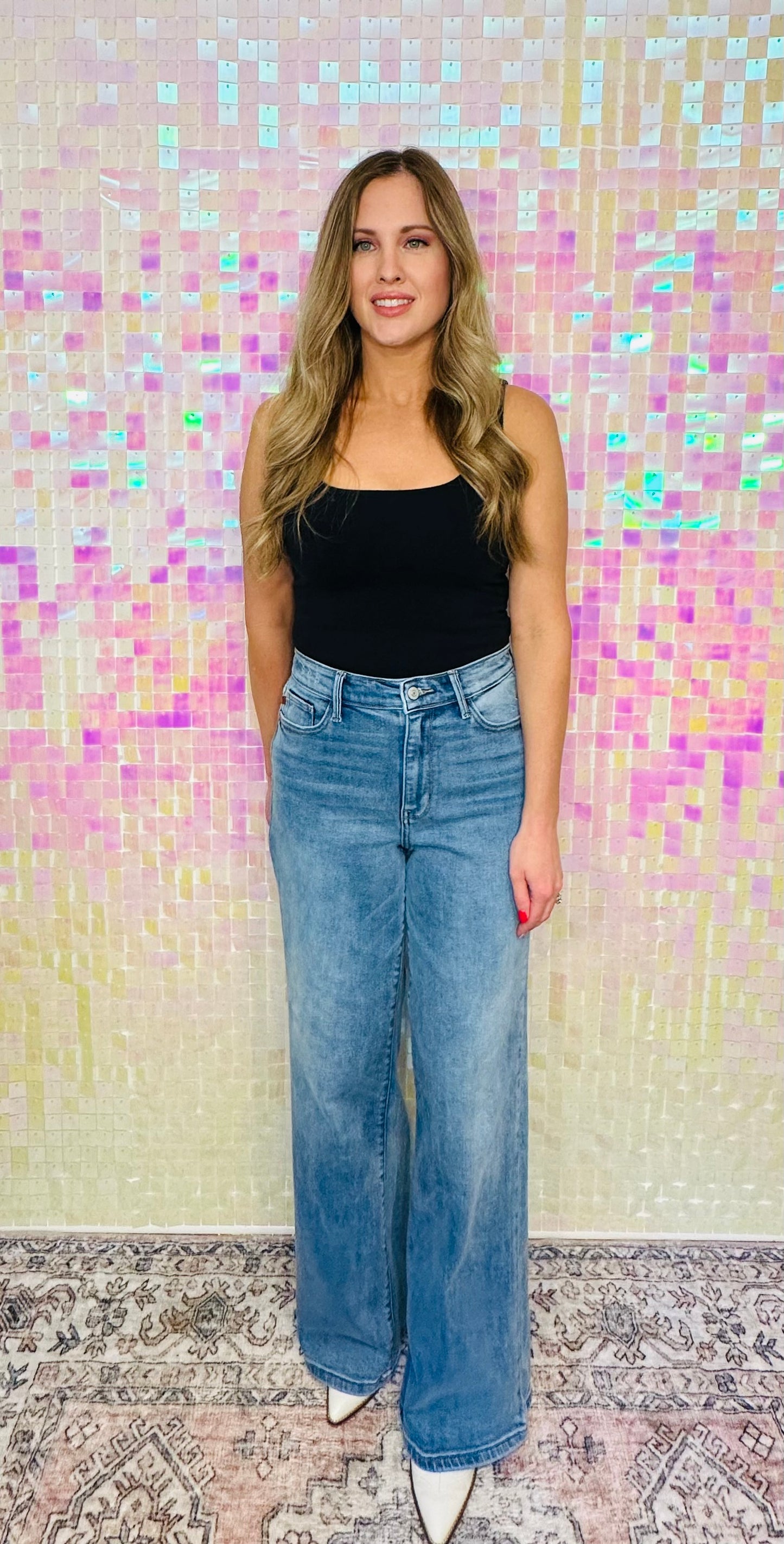 Judy Blue Full Size Wide Leg Jeans with Pockets