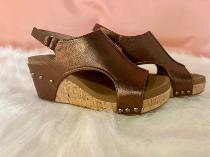 Corkys Carley Wedge Heel - Antique Bronze