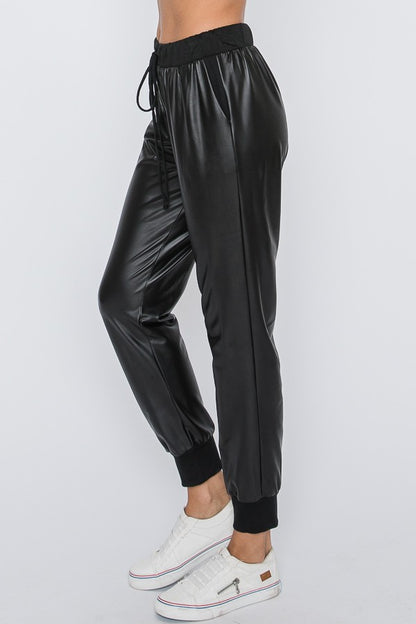 Faux Leather Jogger