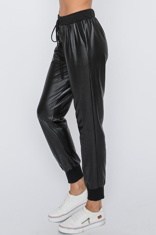 Faux Leather Jogger