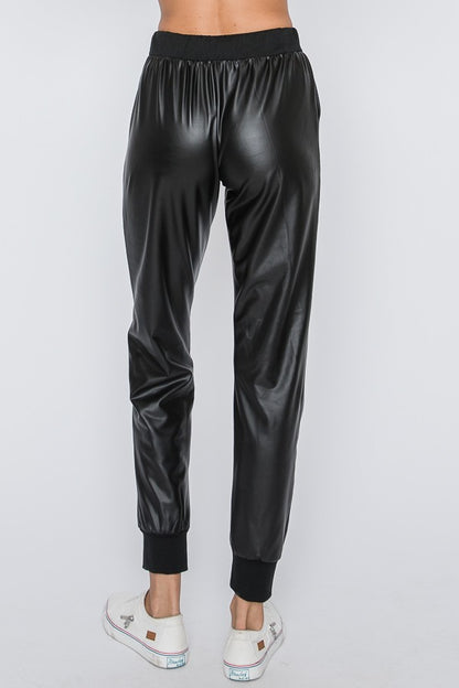Faux Leather Jogger