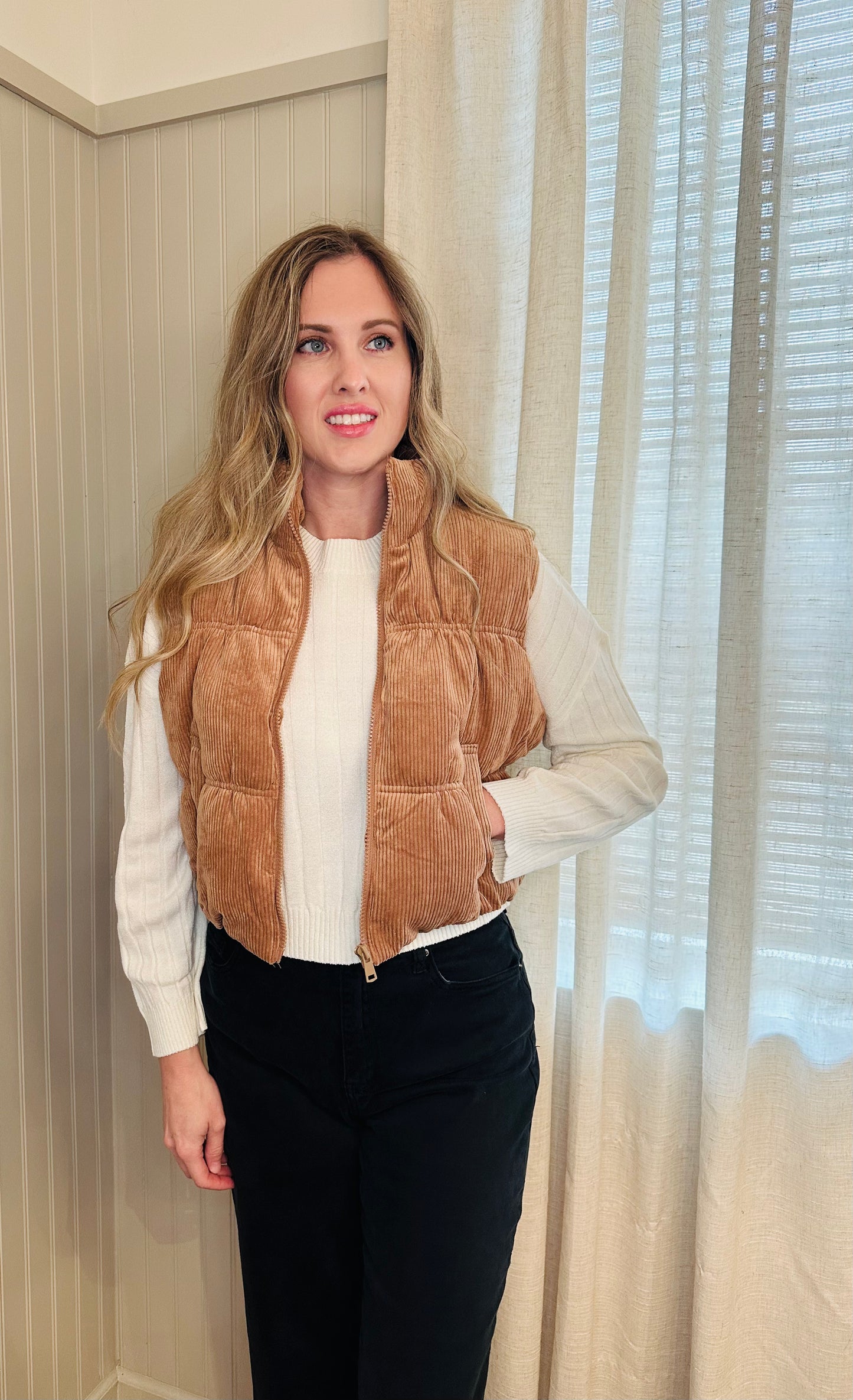 Corduroy Puffer Vest