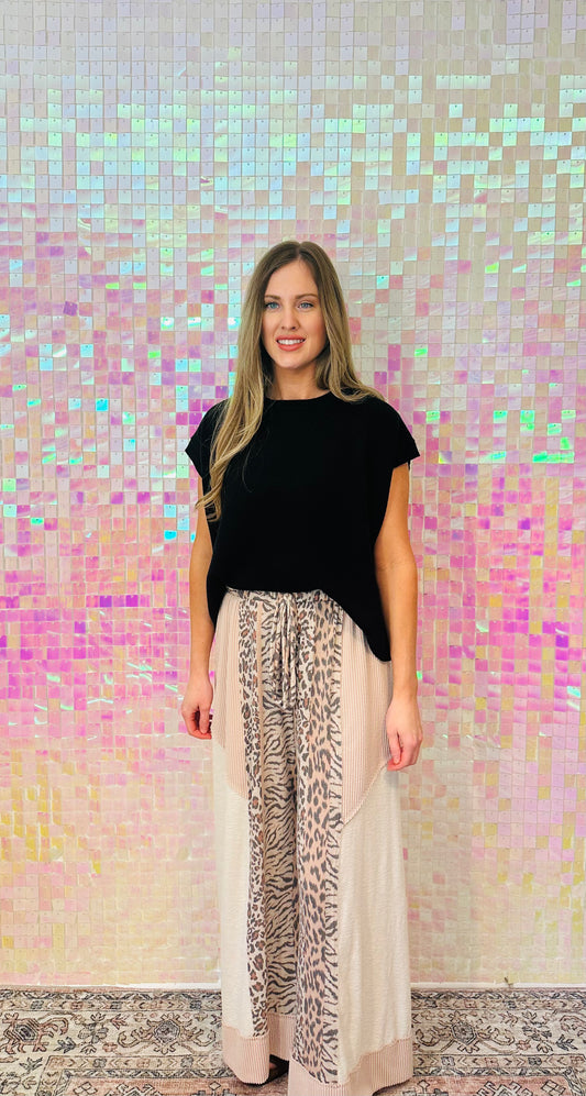 Animal Print Drawstring Pants