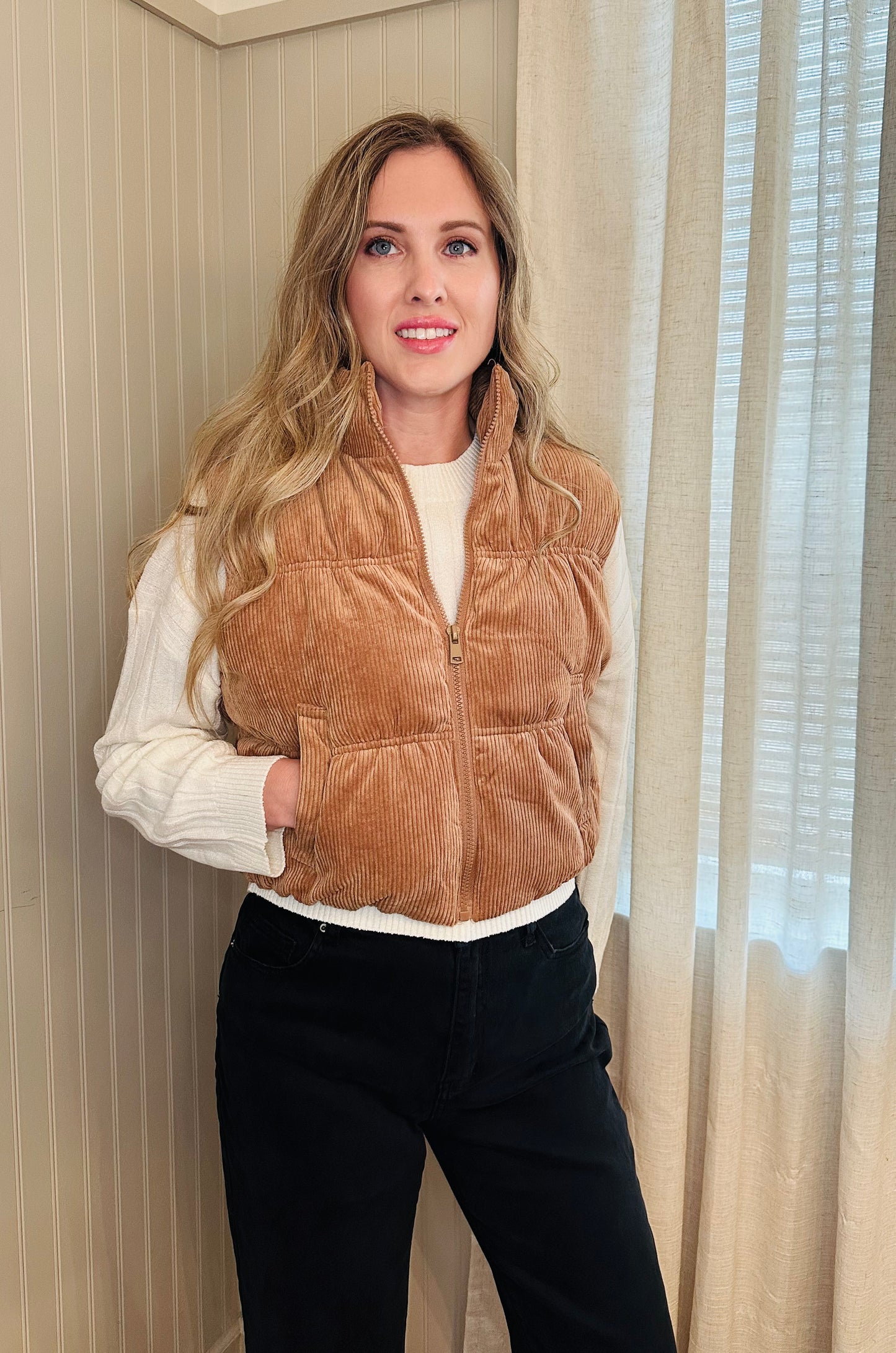 Corduroy Puffer Vest