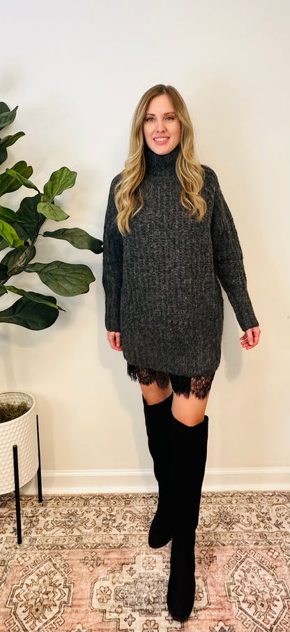 Turtleneck Tunic Sweater