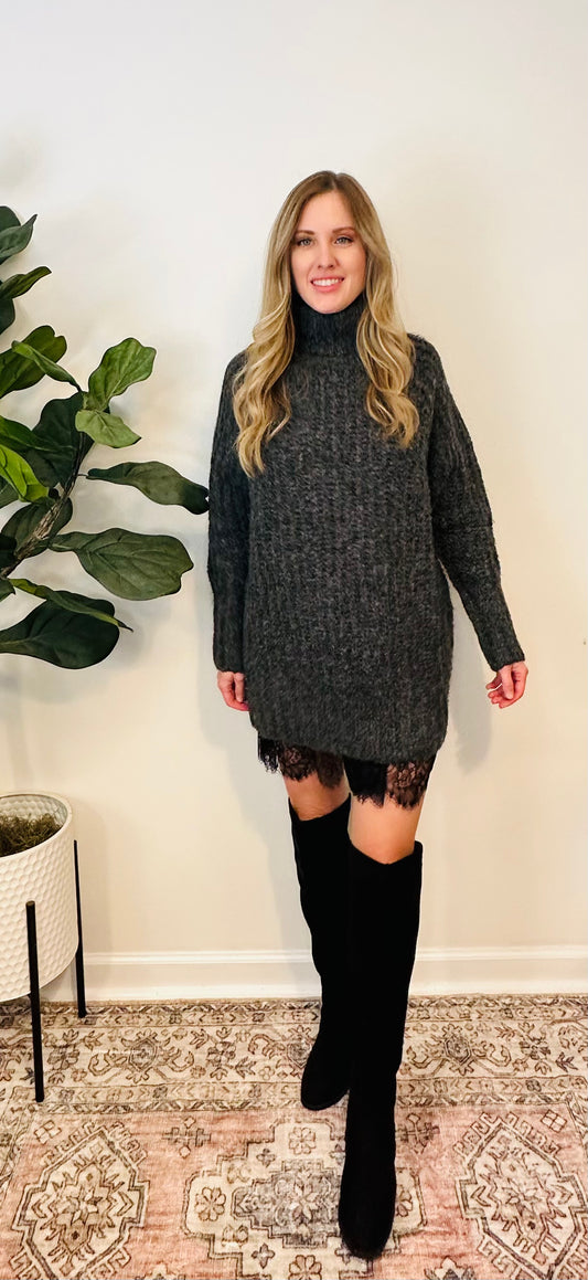 Turtleneck Tunic Sweater