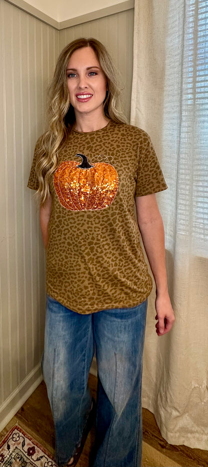 Leopard Pumpkin Tee