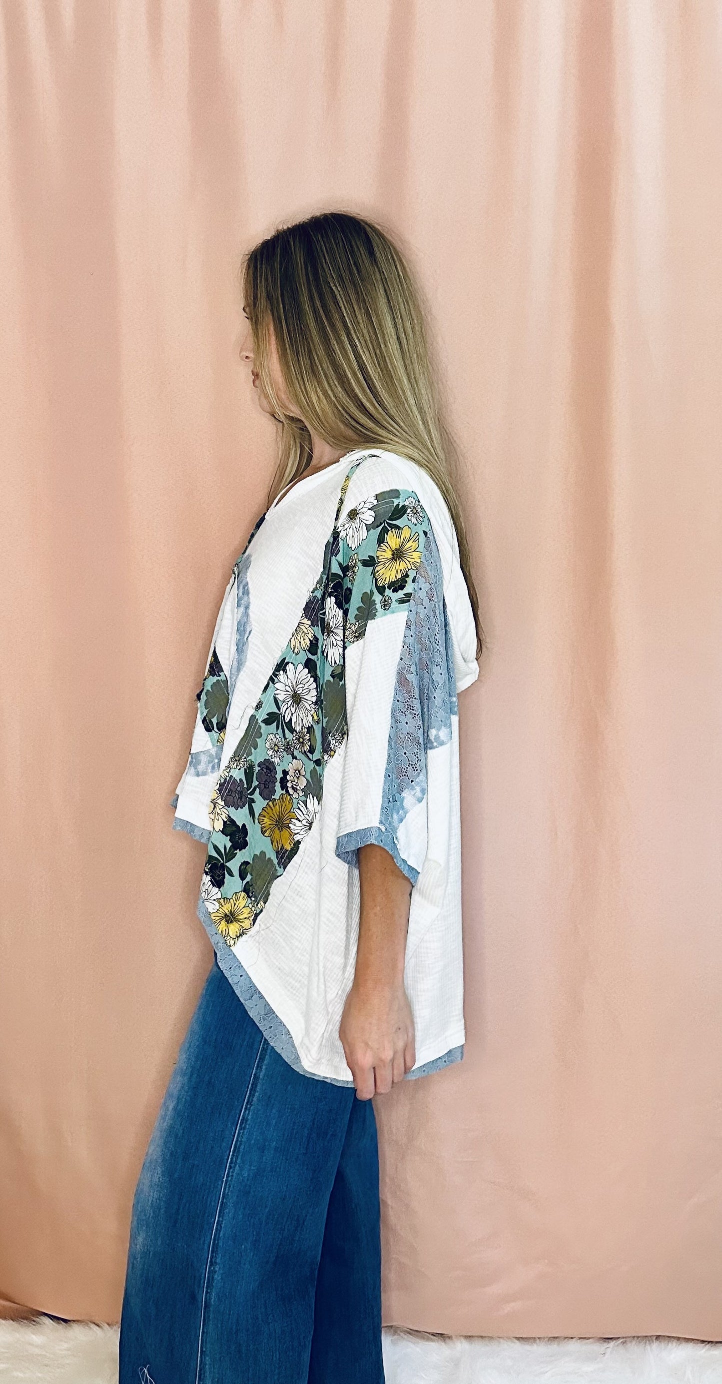 Oversized Peace Patch Top