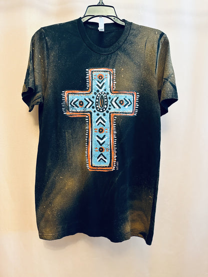 Turquoise Cross Graphic Tee