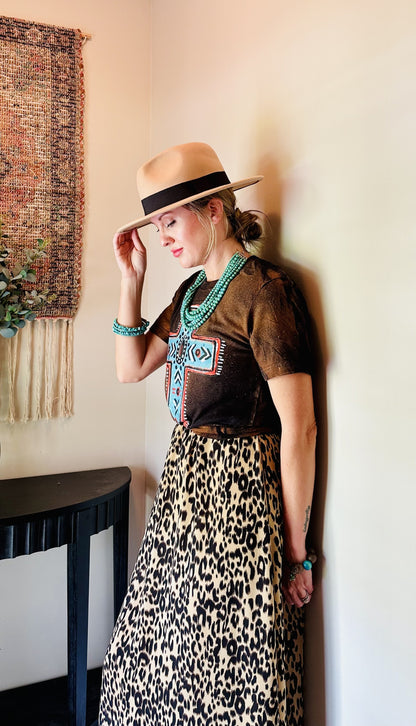 Turquoise Cross Graphic Tee