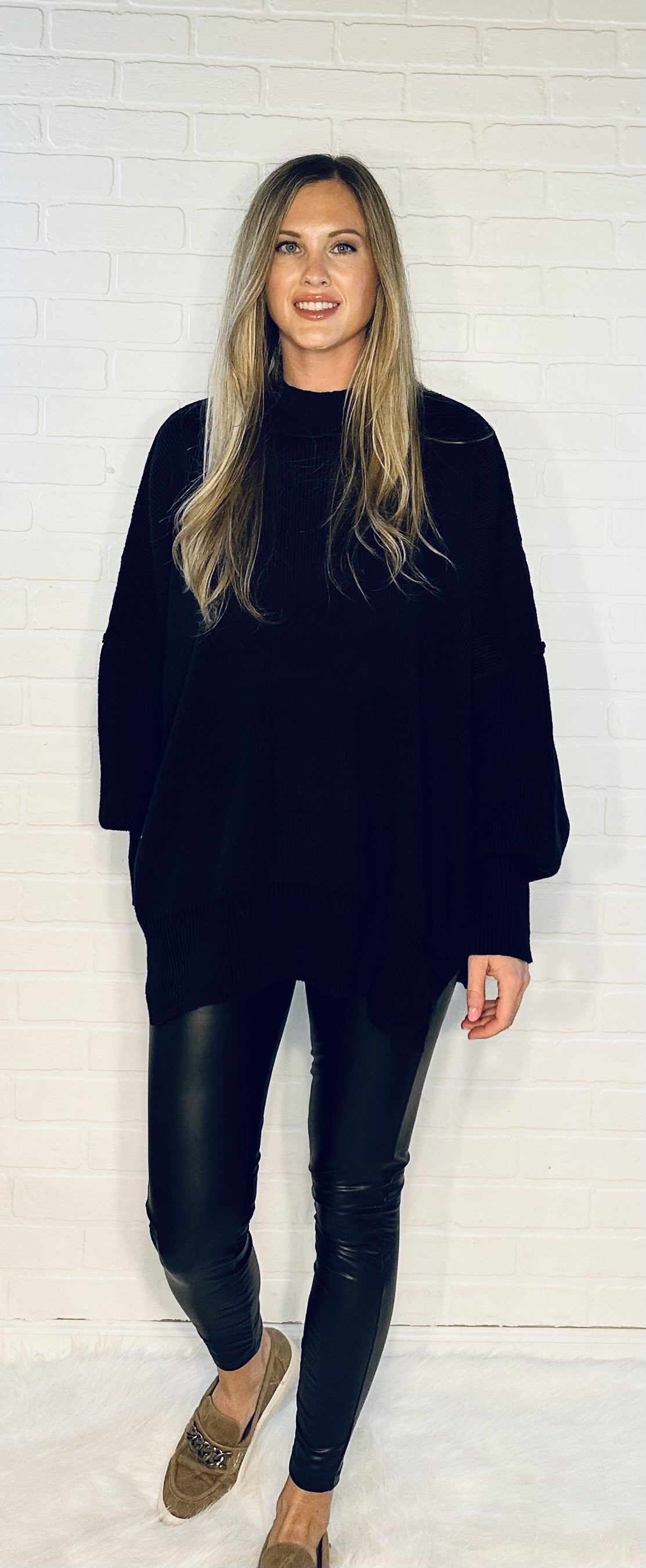 SIDE SLIT OVERSIZED SWEATER