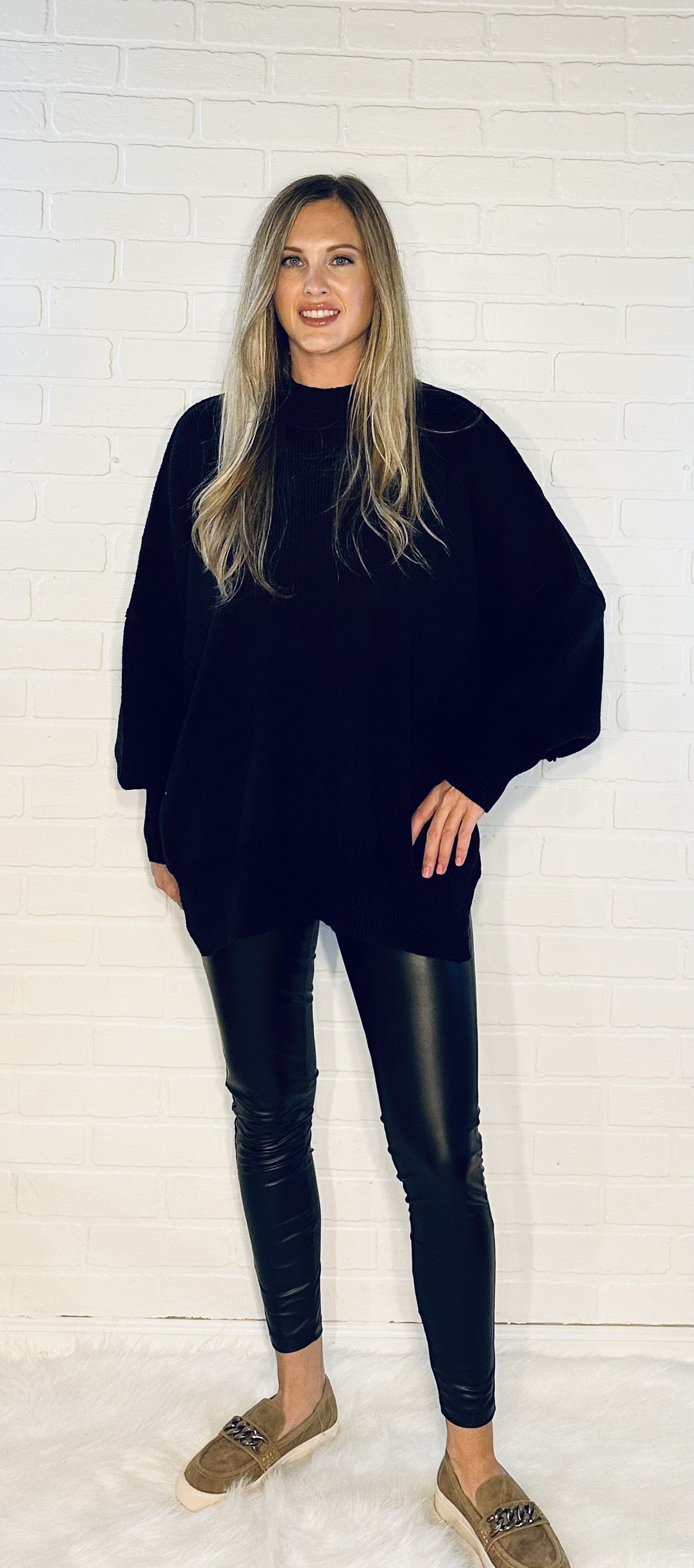 SIDE SLIT OVERSIZED SWEATER