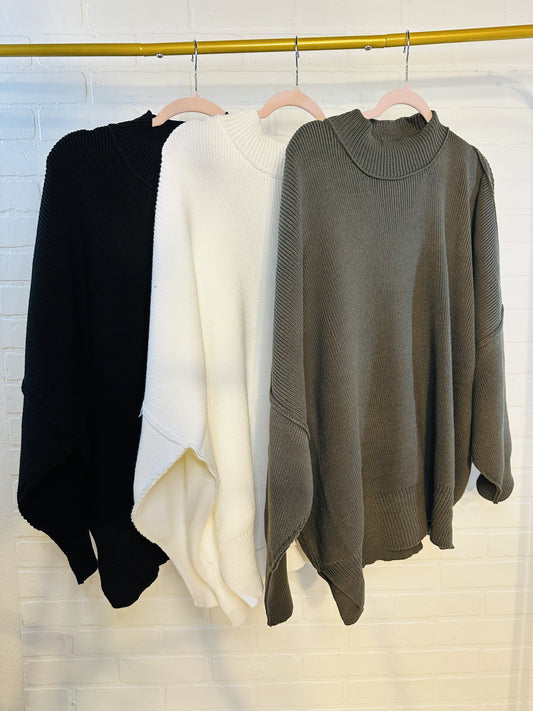 SIDE SLIT OVERSIZED SWEATER