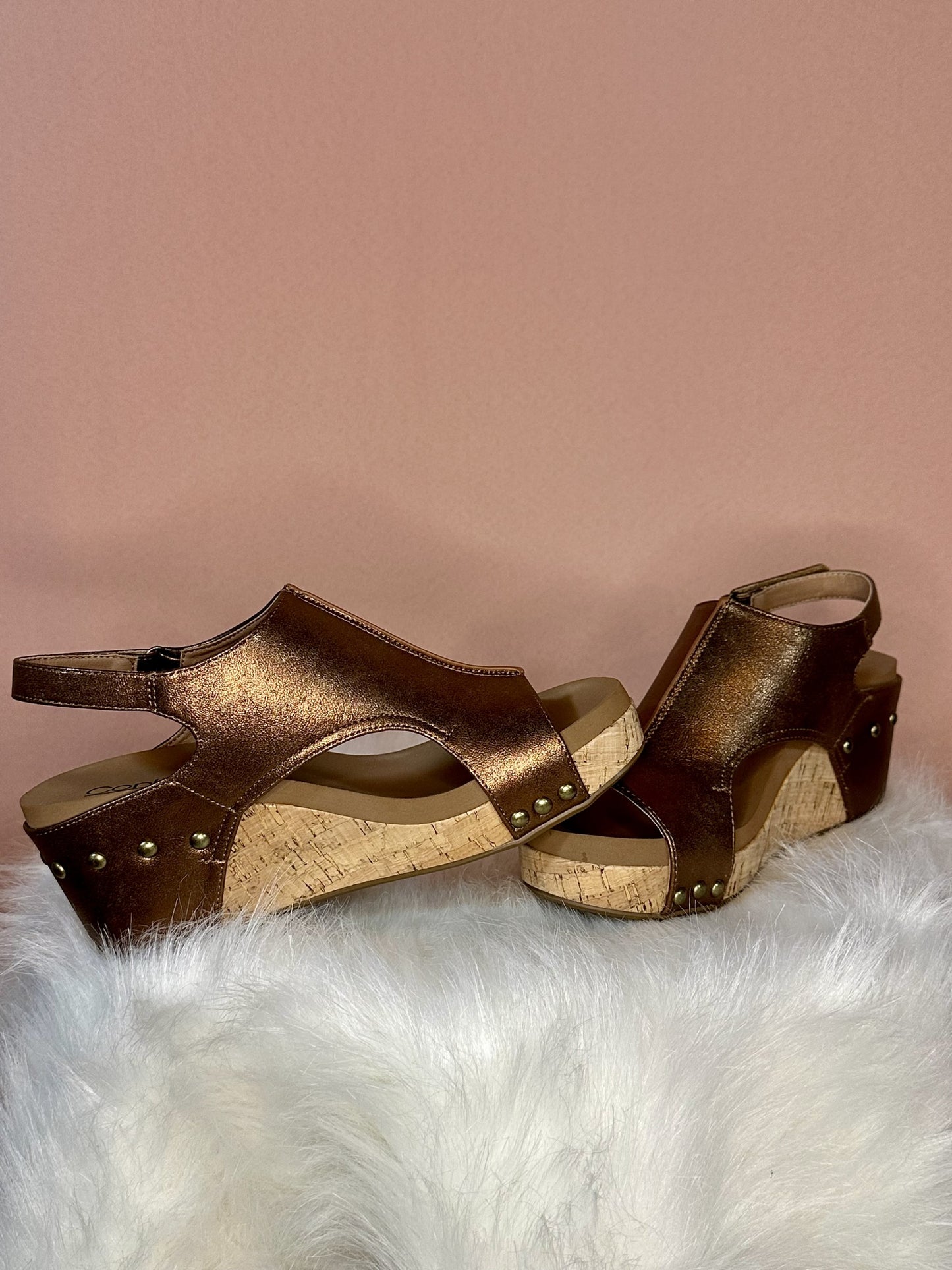 Corkys Carley Wedge Heel - Antique Bronze