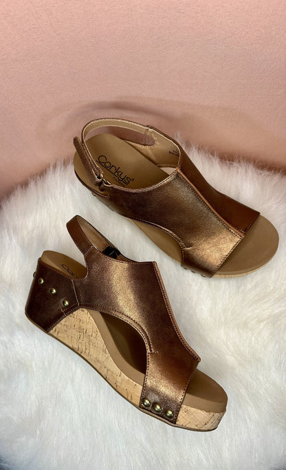 Corkys Carley Wedge Heel - Antique Bronze